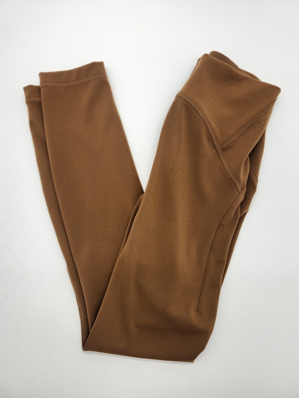 Lululemon Fast and Free High Rise Leggings Brown Side Pocket Size 2 25"